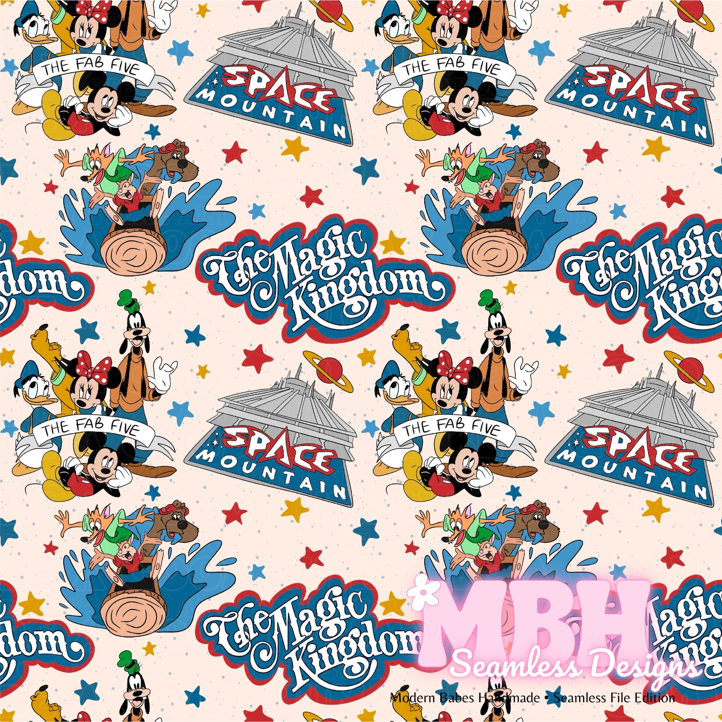 Starry Magic Place Seamless Pattern & PNG MULTIPLE COLORWAYS