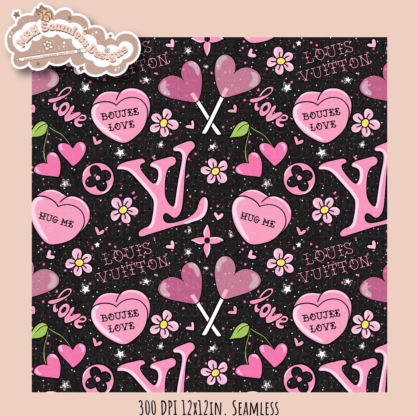 Boujee Love Seamless Pattern MULTIPLE COLORWAY OPTIONS