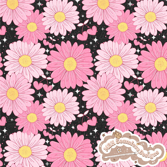 Starry Pink Daisy Cherries Seamless & COORD MULTIPLE COLORWAYS