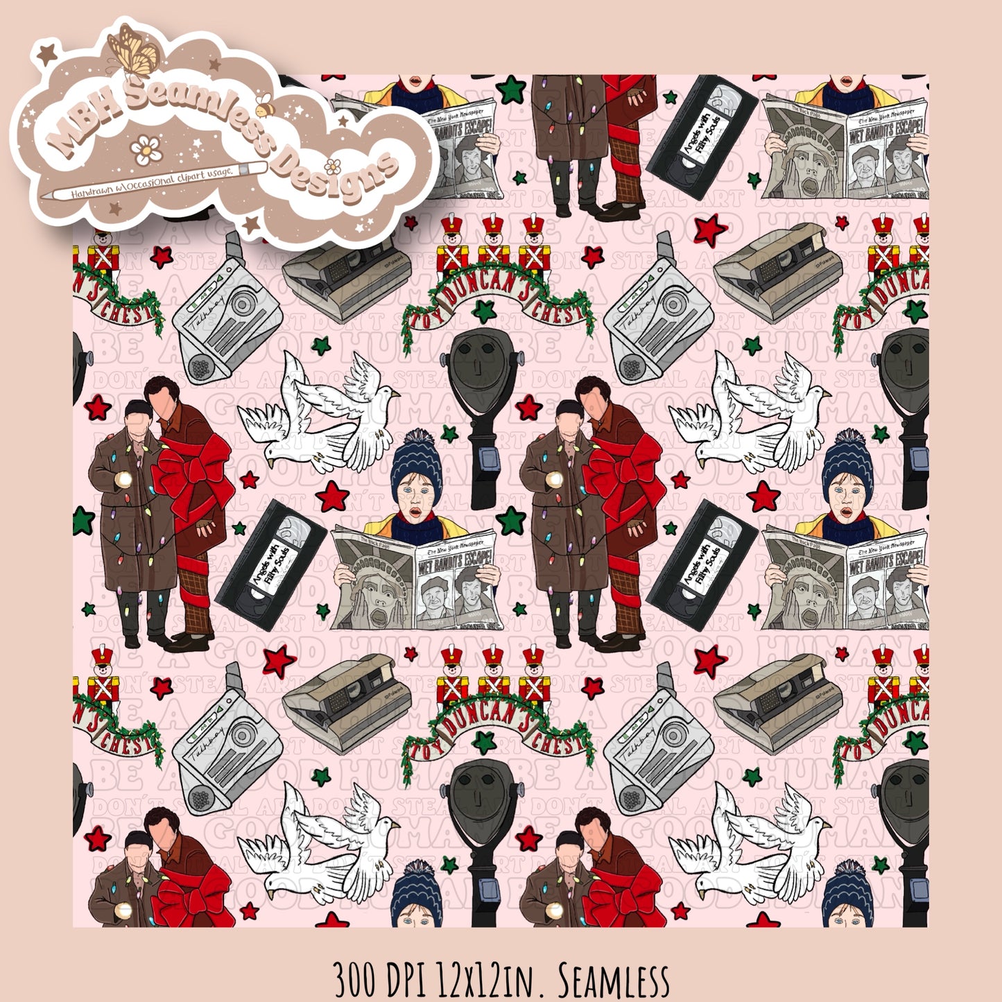 Home Alone 2 Starry Seamless Pattern & PNG MULTIPLE COLORWAYS