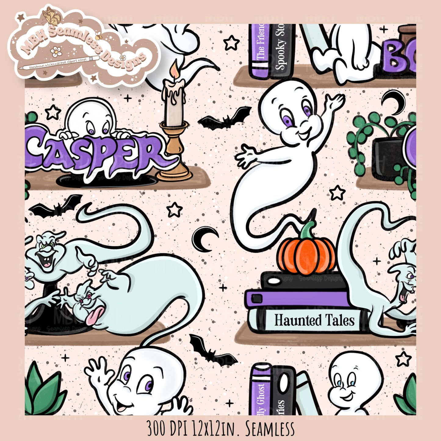 Casper Shelves Seamless Pattern // PNG // Multiple Colorway Options
