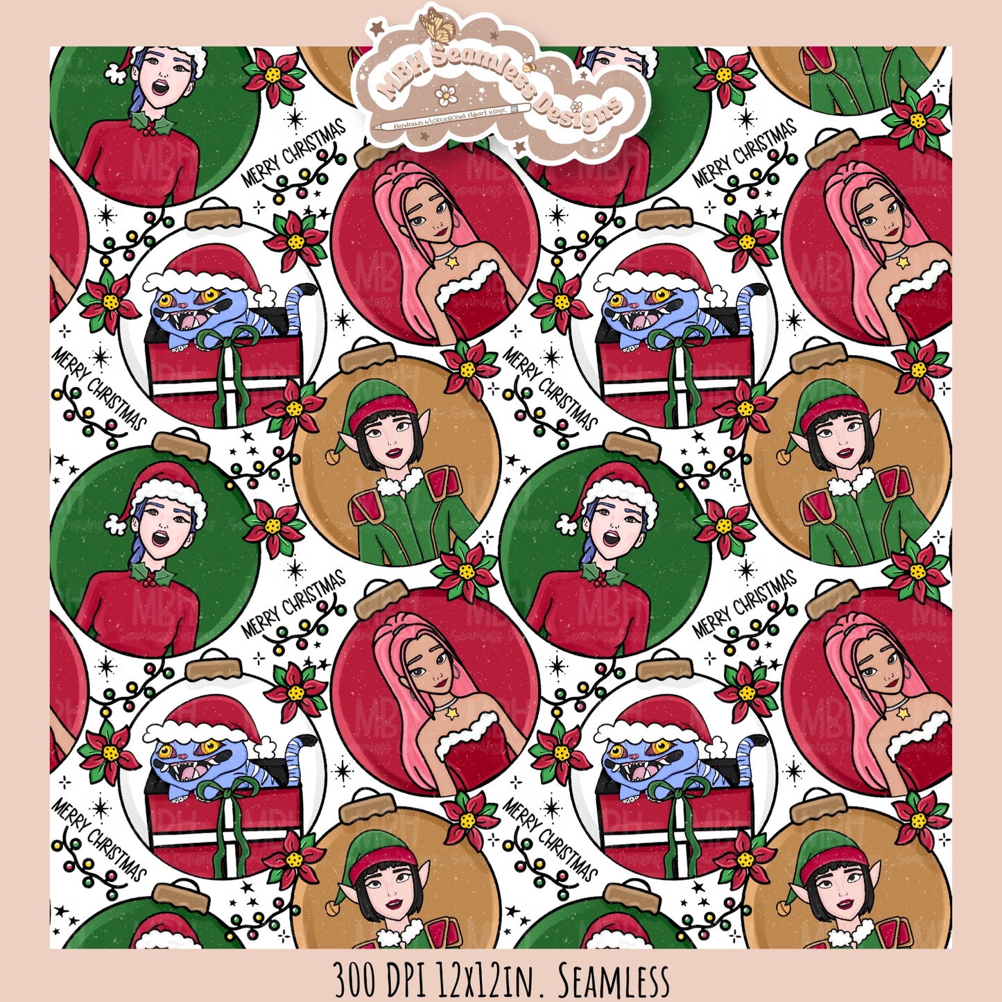 KPDH Ornaments Seamless Pattern // PNG// Multiple Colorway Options