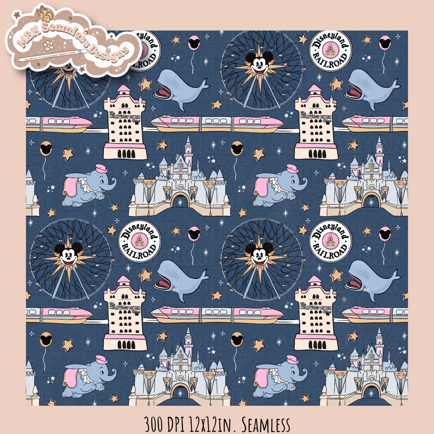 Boho California Magical Place Seamless Pattern Assorted Colorway Options