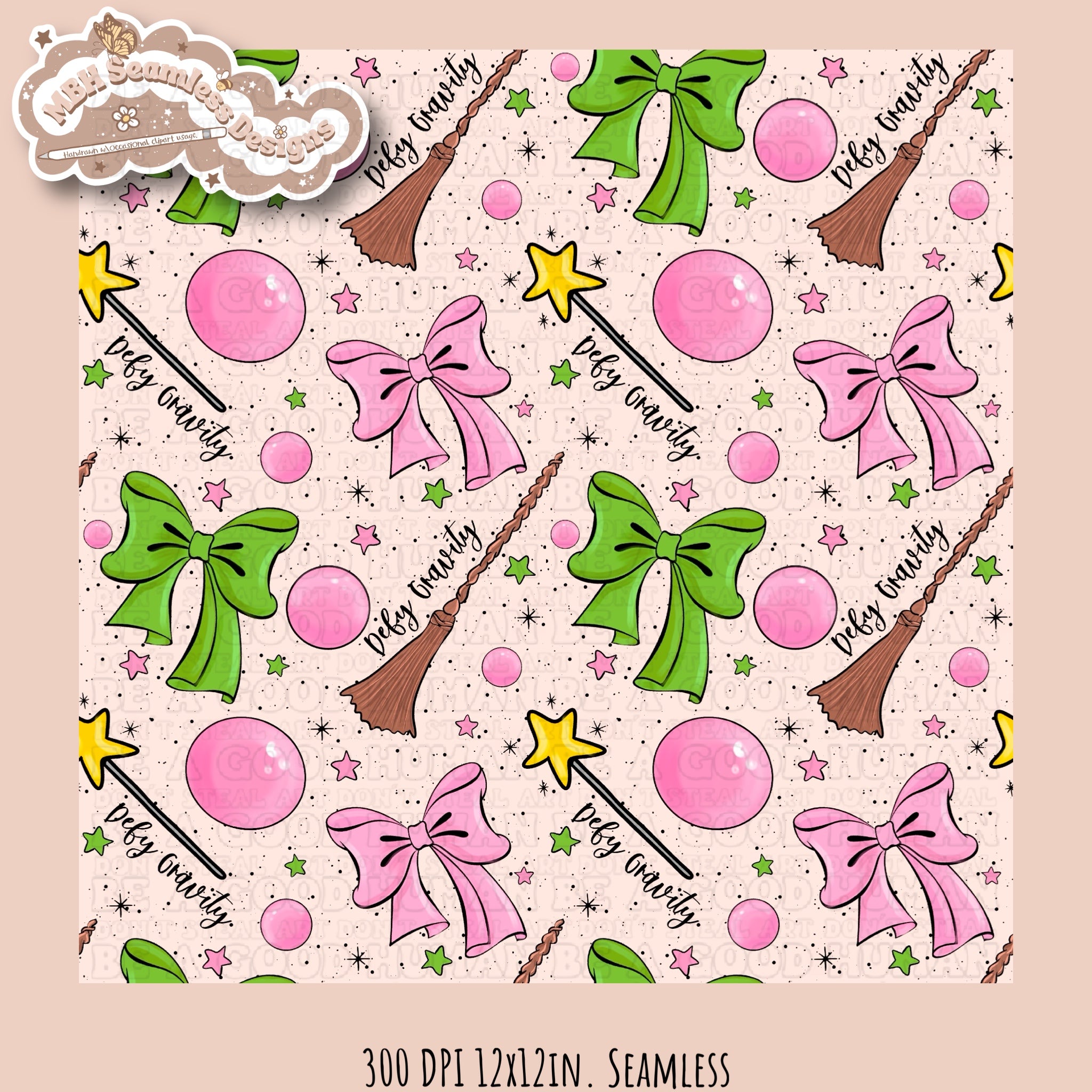 Wicked Bows Seamless Pattern Multiple Colorway Options – MBH Seamless ...