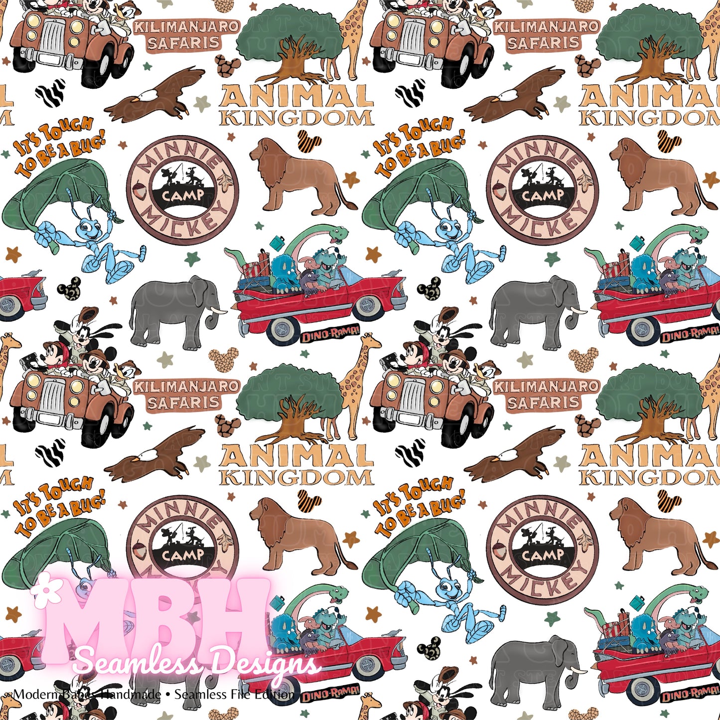 Animal Kingdom Seamless Pattern MULTIPLE COLORWAYS