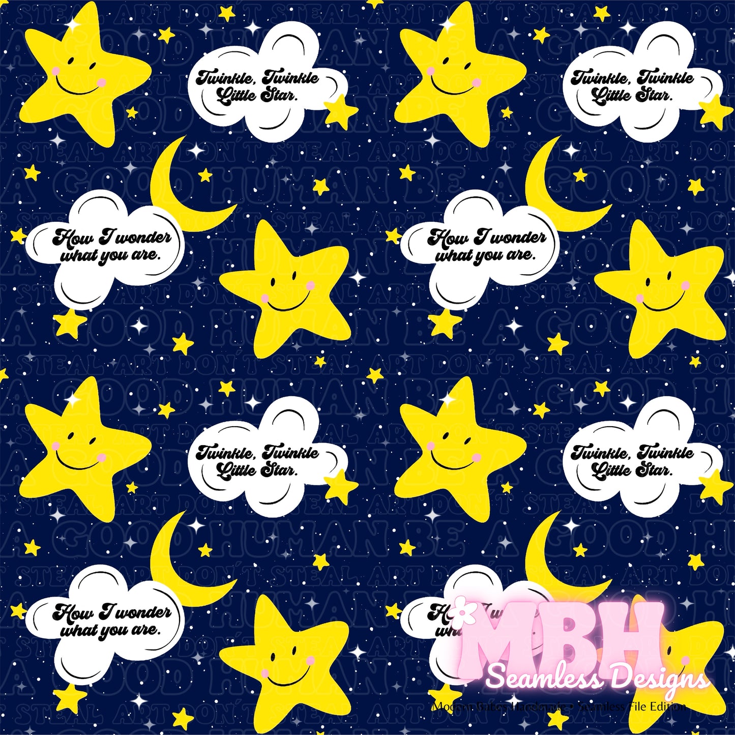 Twinkle Twinkle Little Star Seamless Pattern