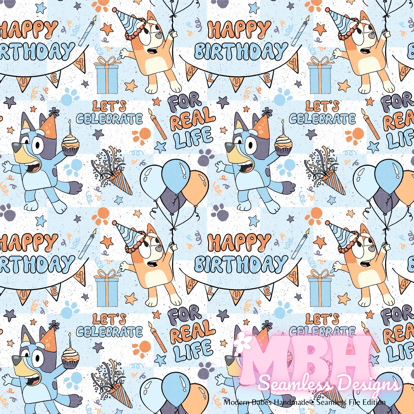 CHEX Heeler Birthday Celebration Seamless Pattern