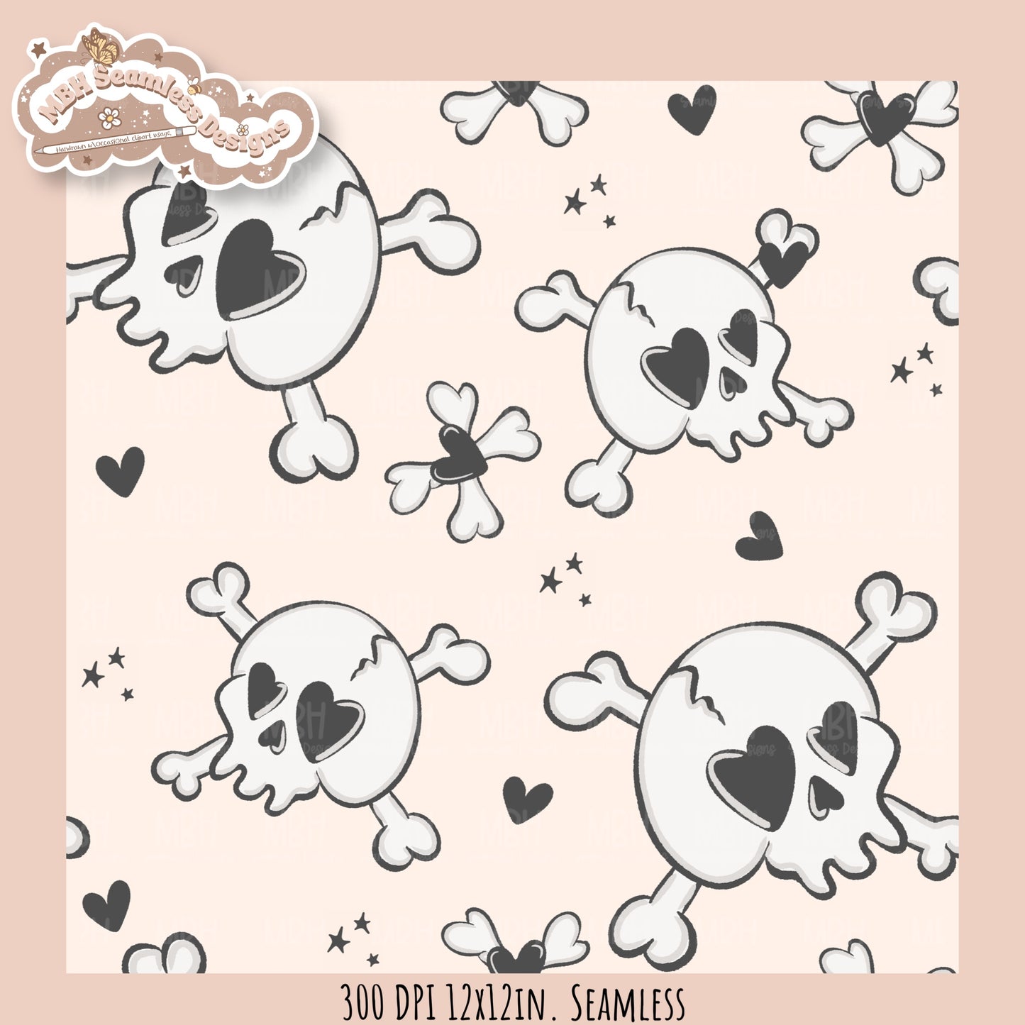 Hextober 25 • Bones Seamless Pattern // Multiple Colorway Option