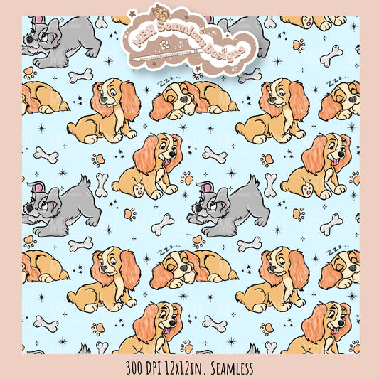 L&T Puppies Seamless Pattern // PNG // Multiple Colorway Options