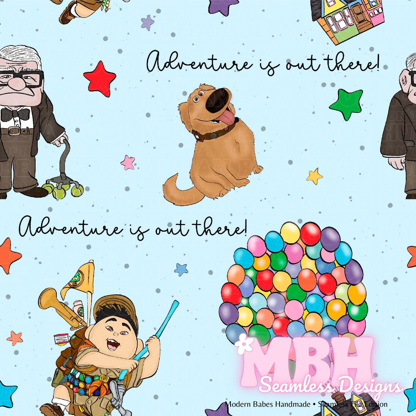 UP Adventure Quote Seamless Pattern MULTIPLE COLORWAYS