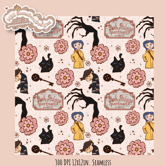LIMITED Semi Exclusive Boho Floral 2.0 Button Eye Girl Seamless Pattern (NO RESTOCK)