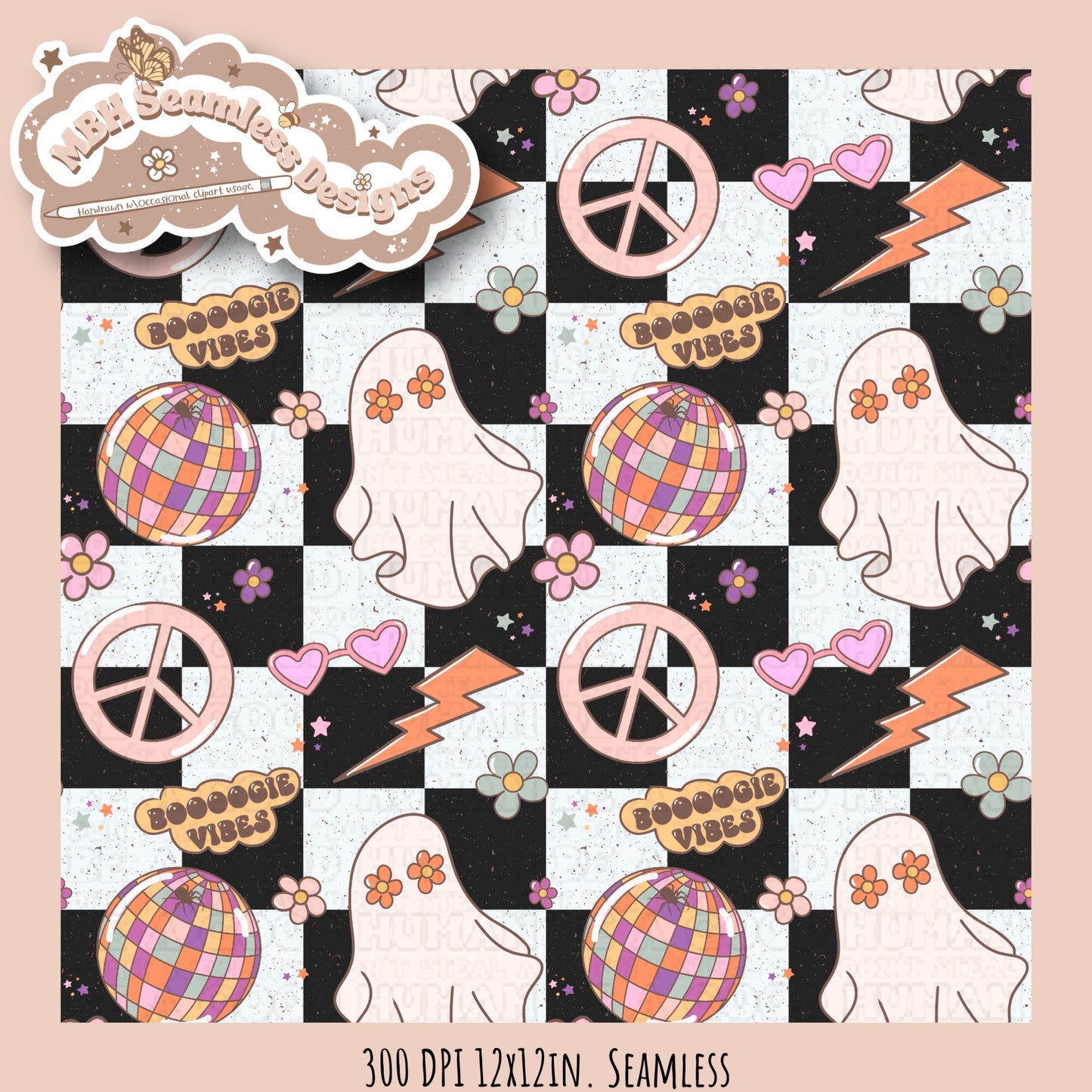 Boooogie Vibes Seamless Pattern MULTIPLE COLORWAYS