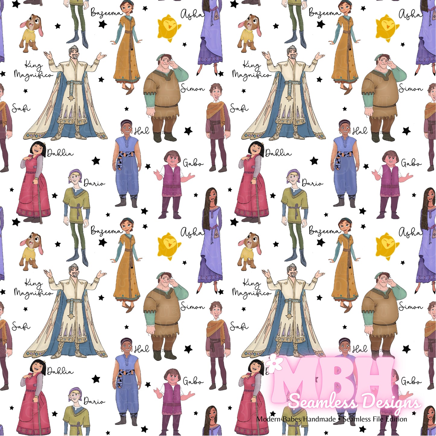 WISH Cast Assorted Colorways Seamless Pattern