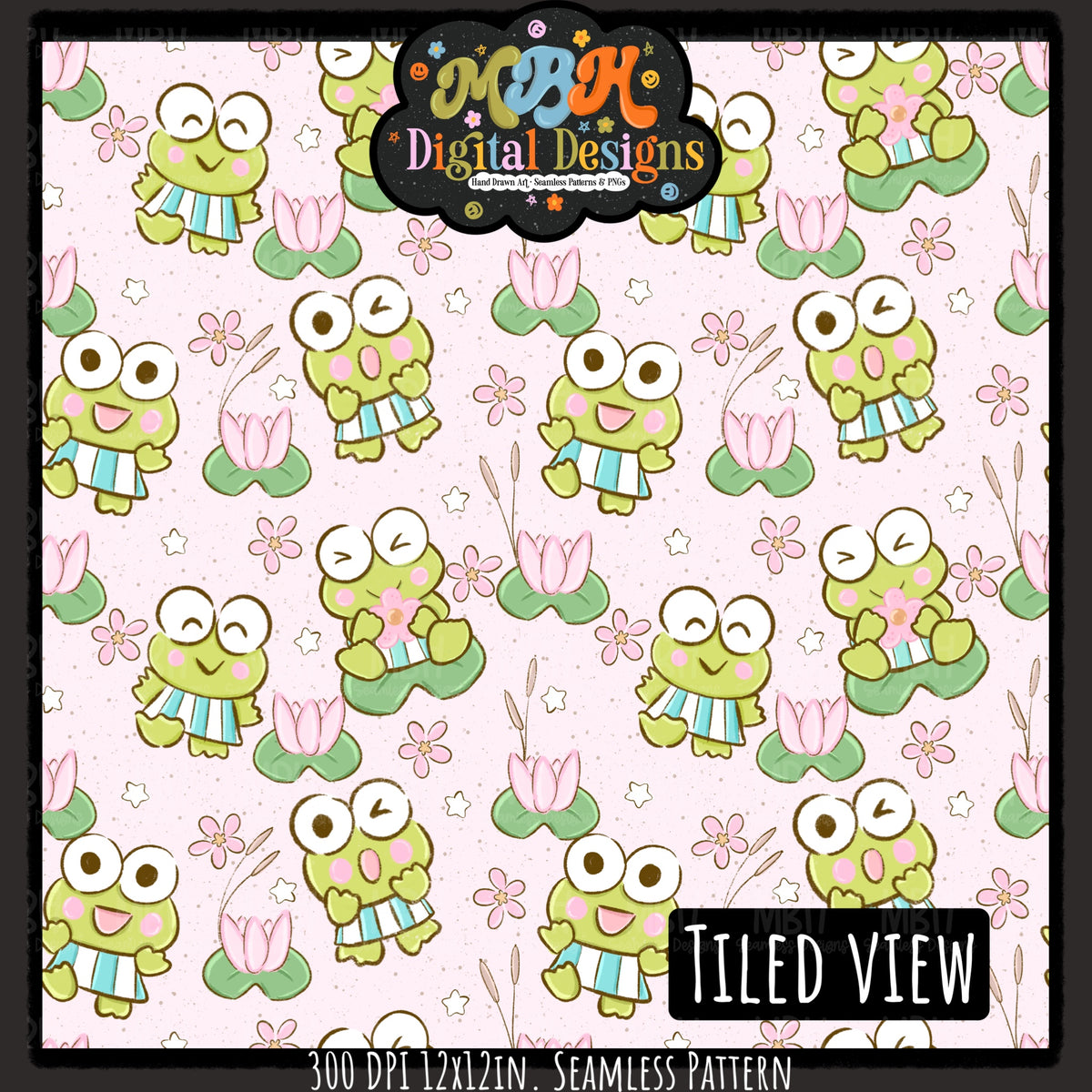 Hextober Day 5 • Frog Seamless Pattern // PNG // MULTIPLE COLORWAYS (Hextober files are not available in drives.)