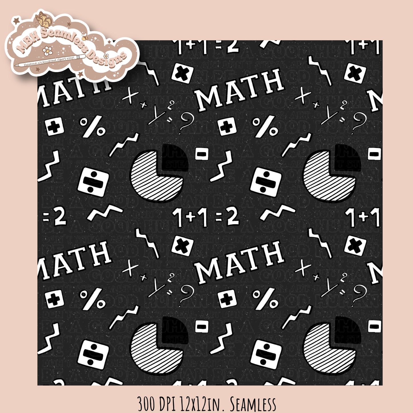 Math Seamless Pattern • Multiple Colorway Options