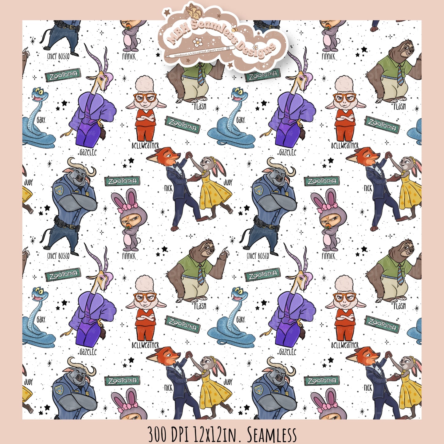 Nick Judy & Friends Seamless Pattern // Assorted Colorways