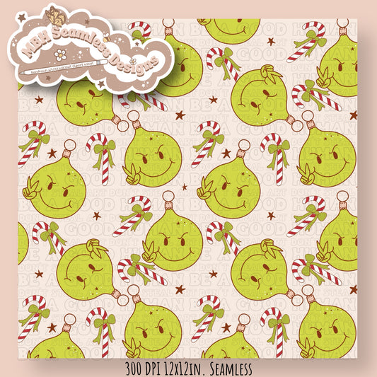 Grumpy Guy Ornaments Seamless Pattern