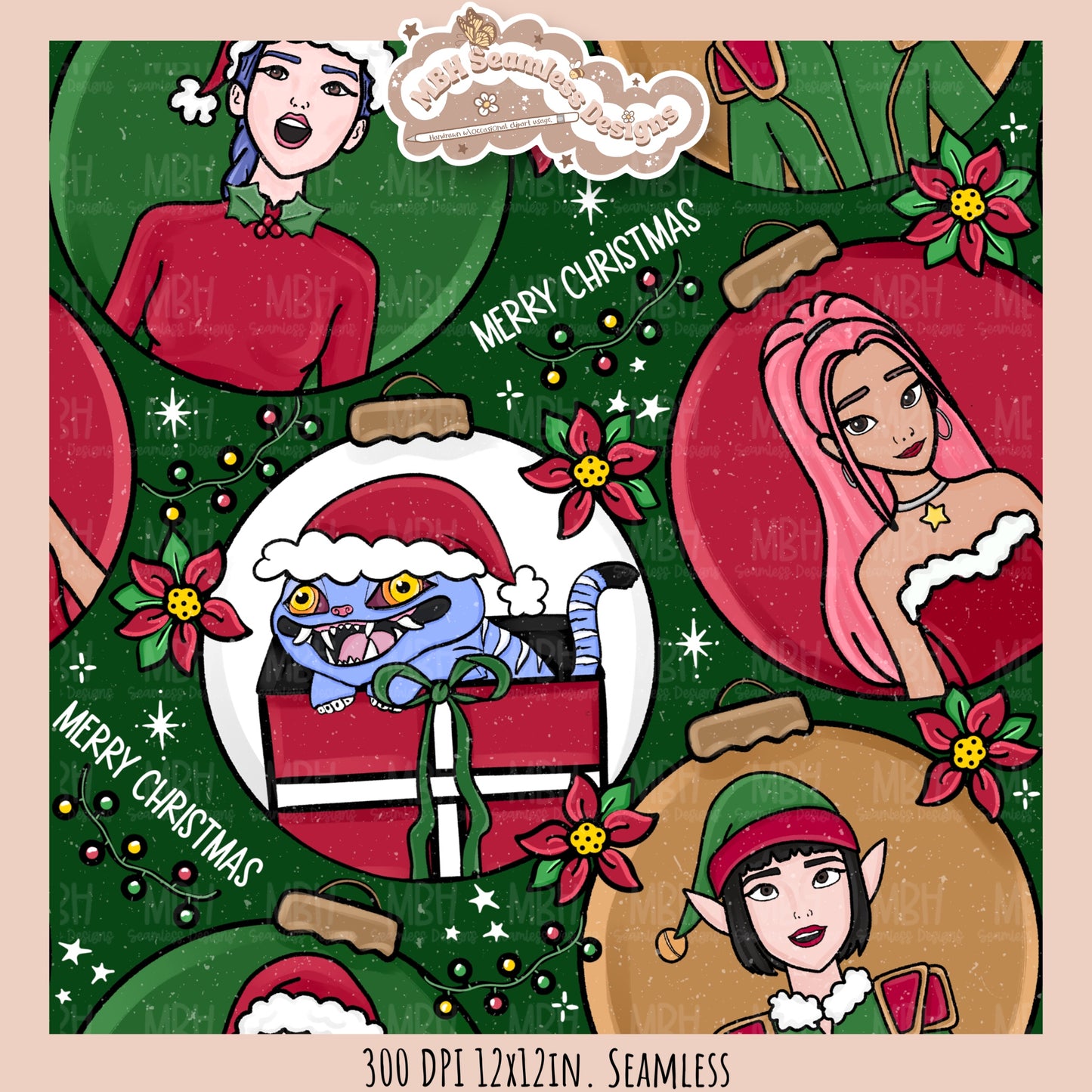 KPDH Ornaments Seamless Pattern // PNG// Multiple Colorway Options