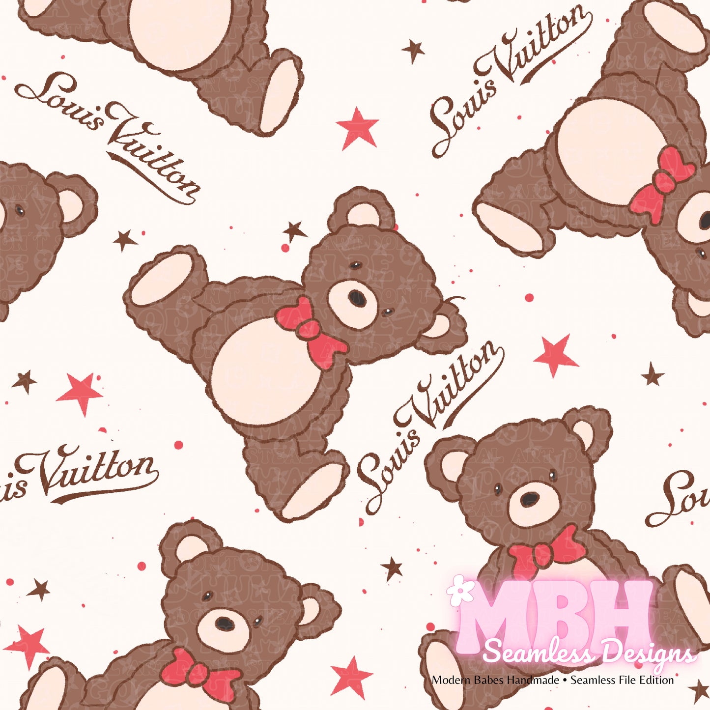 Boujee Bears Seamless Pattern