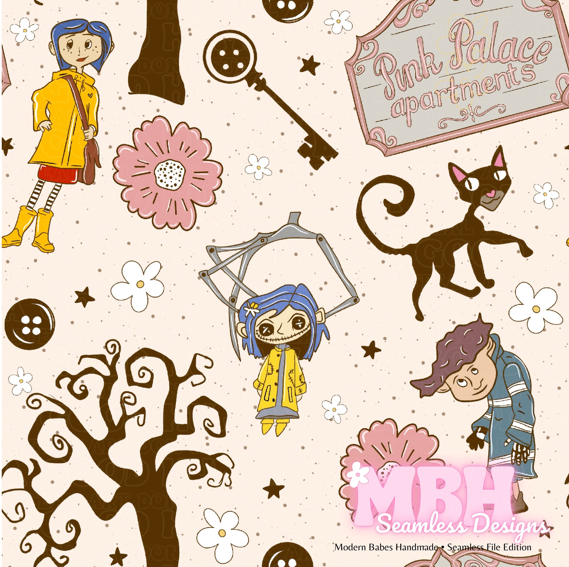 LIMITED Boho Coraline & Coordinate Seamless Pattern β MBH Seamless Designs