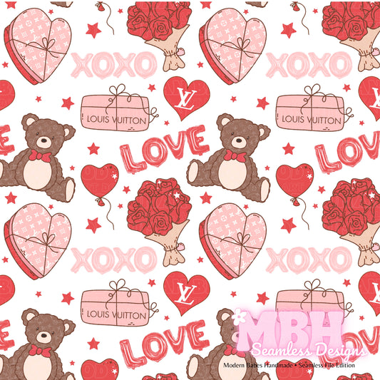 Boujee Love Day Assorted Colorways  Seamless Pattern