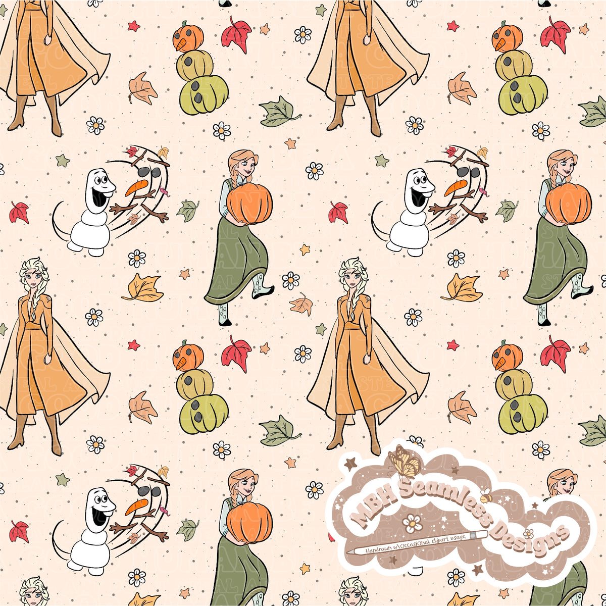 Fall Seamless Pattern Design Frozen Fall Seamless Pattern MULTIPLE COLORWAYS – MBH Seamless Designs