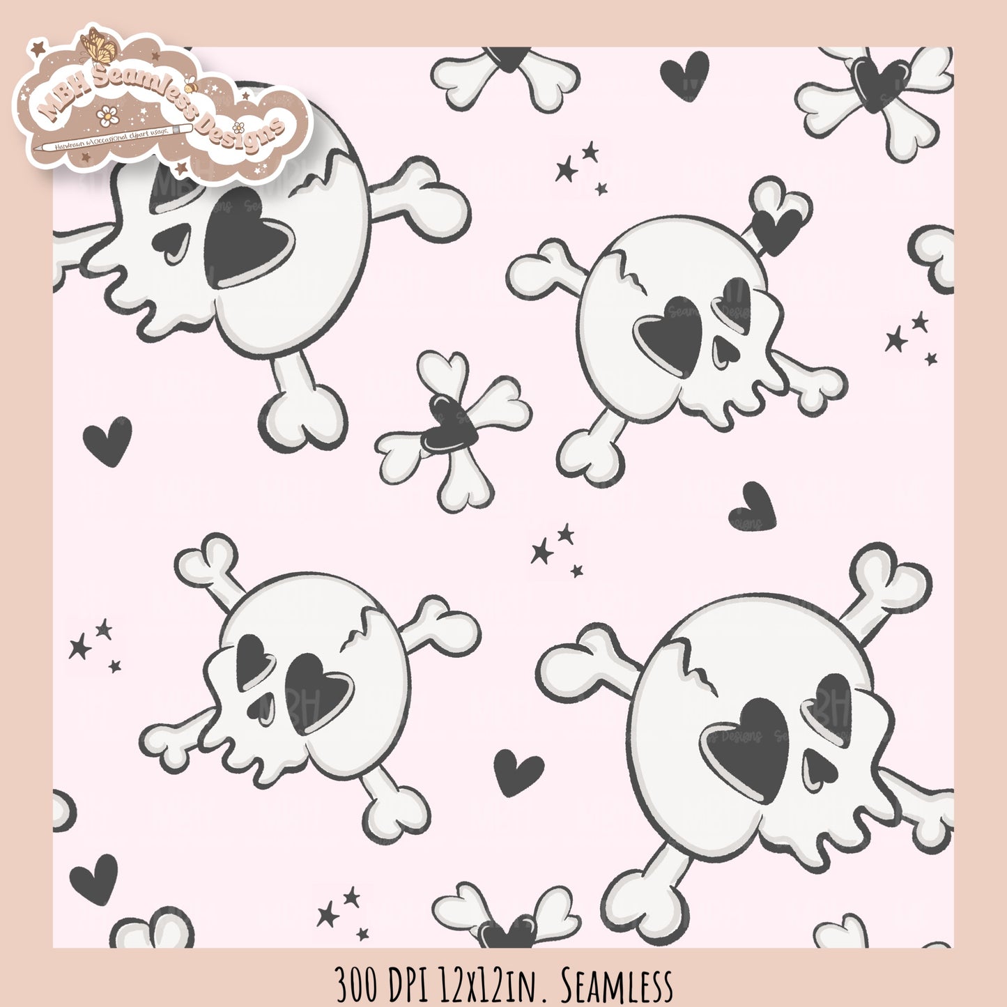 Hextober 25 • Bones Seamless Pattern // Multiple Colorway Option