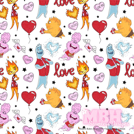 Elemental Love Assorted Colorways Seamless Pattern