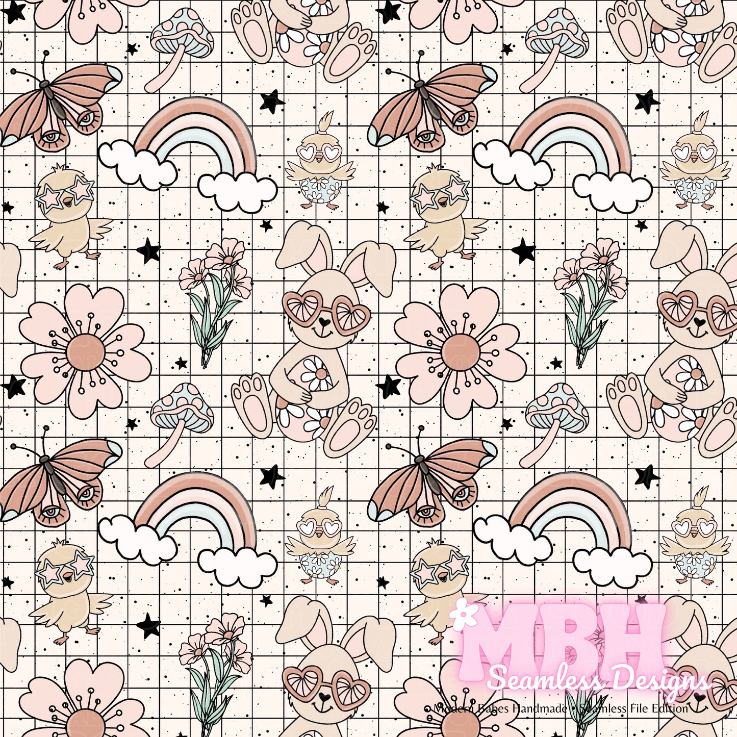 GRID Easter Vibes Seamless Pattern Multiple Colorways