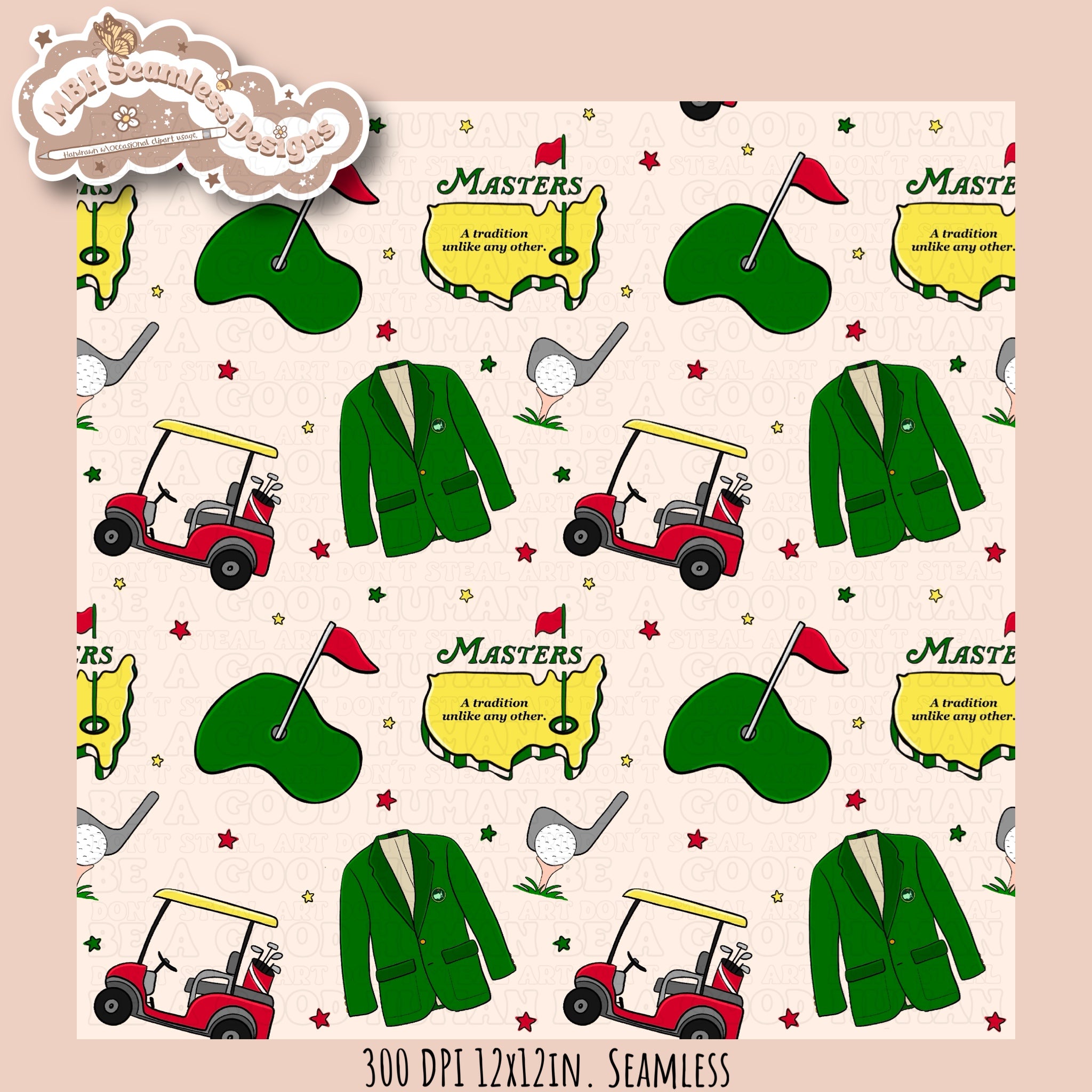 Masters Background Pattern Masters Golf Seamless Pattern – MBH Seamless Designs