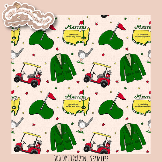 Masters Golf Seamless Pattern