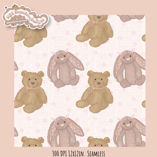 Jelly Cat Bunny & Bear Seamless Pattern // Assorted Colorways