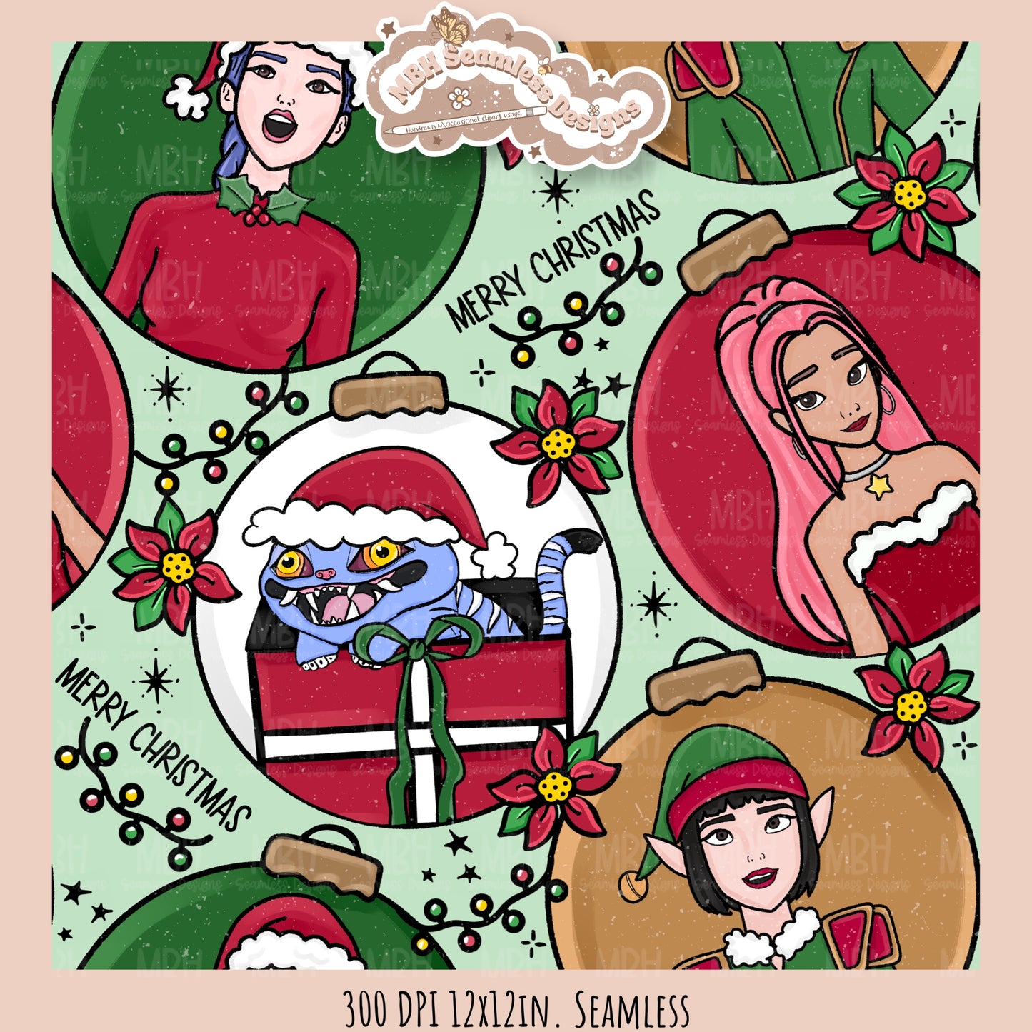 KPDH Ornaments Seamless Pattern // PNG// Multiple Colorway Options