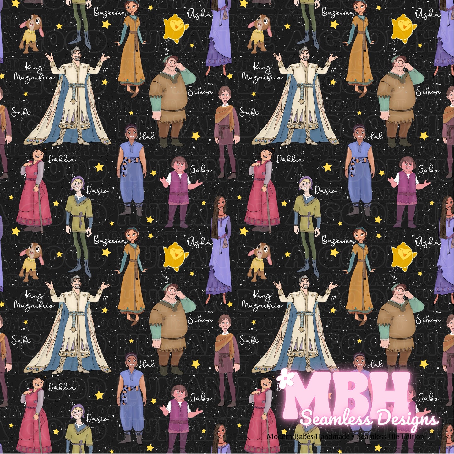 WISH Cast Assorted Colorways Seamless Pattern