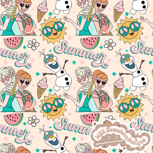 Frozen Summer Seamless Pattern MULTIPLE COLORWAYS