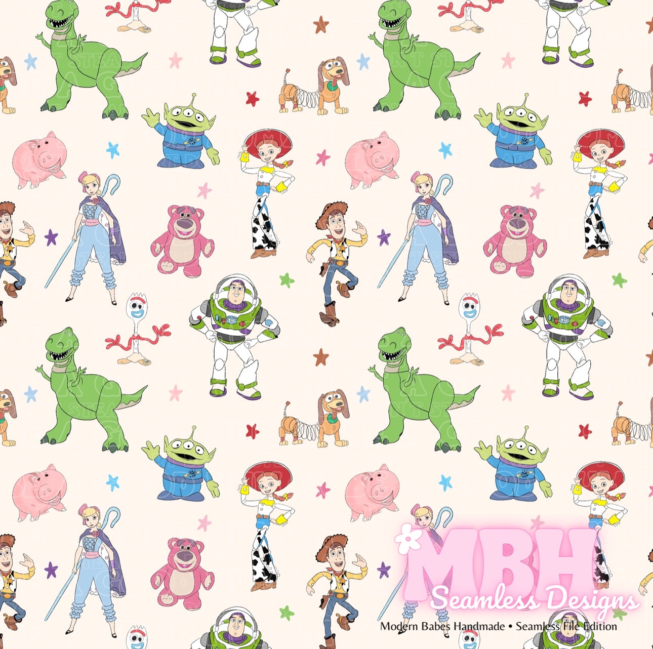 Toy Story Cast Seamless Pattern