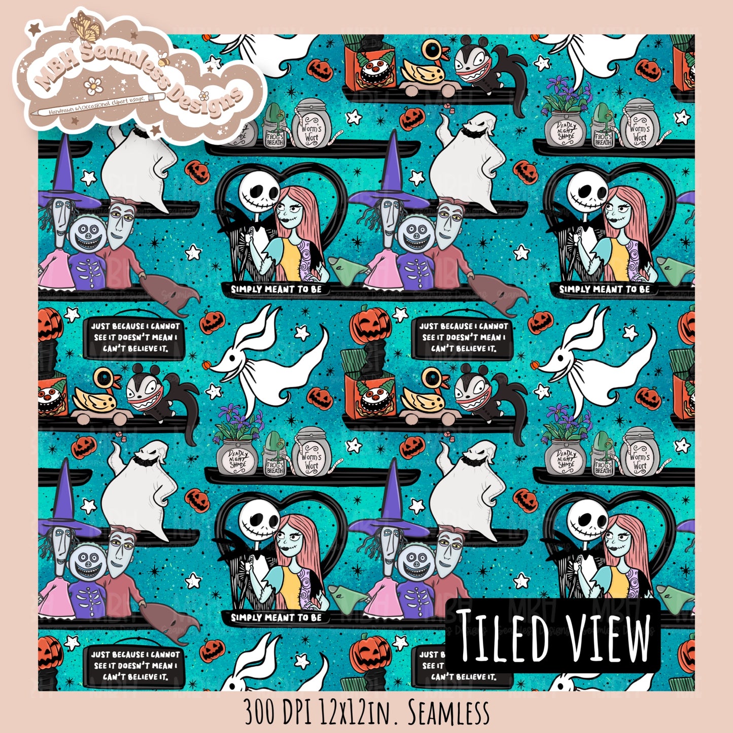 NBC Shelves Seamless Pattern // PNG // Assorted Colorway Options