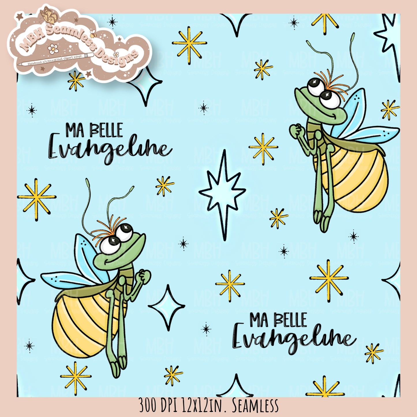 Ray & Evangeline Seamless Pattern // PNG • Multiple Colorway Options