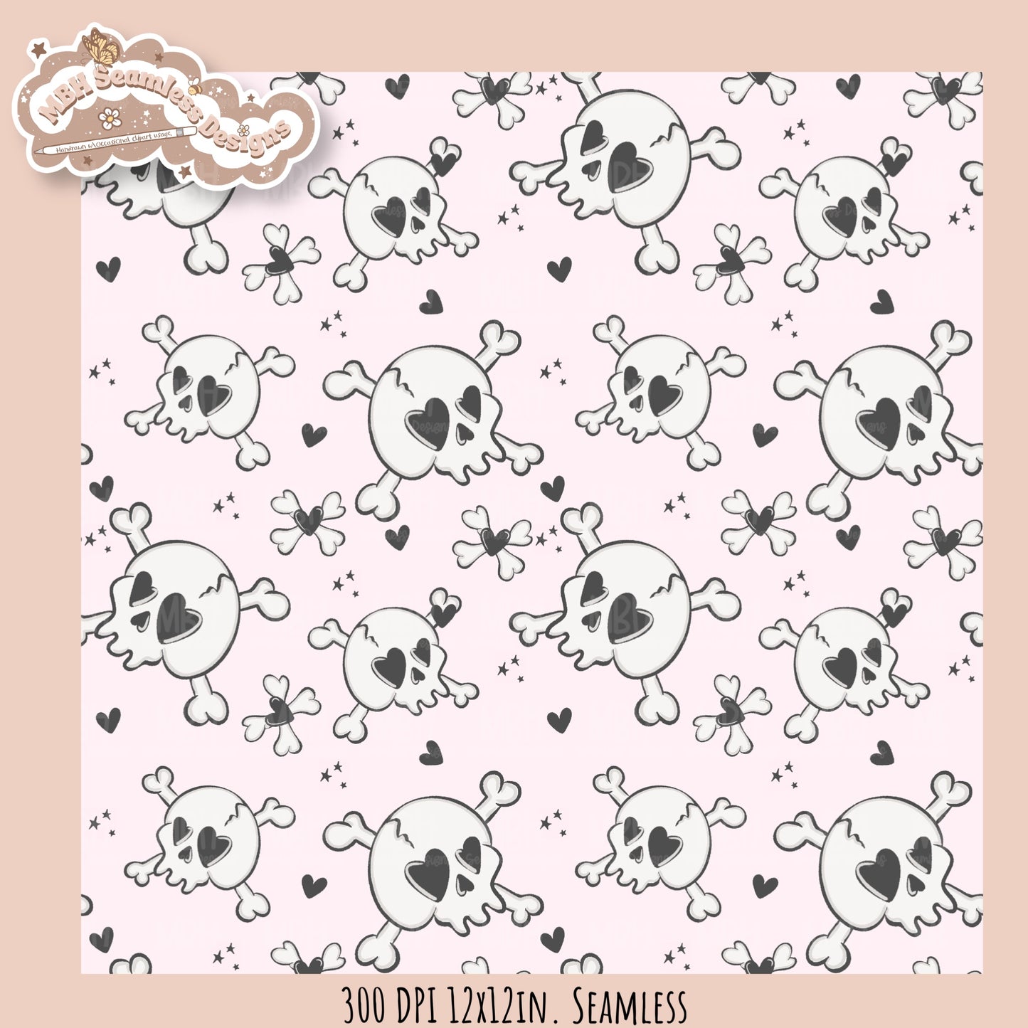 Hextober 25 • Bones Seamless Pattern // Multiple Colorway Option