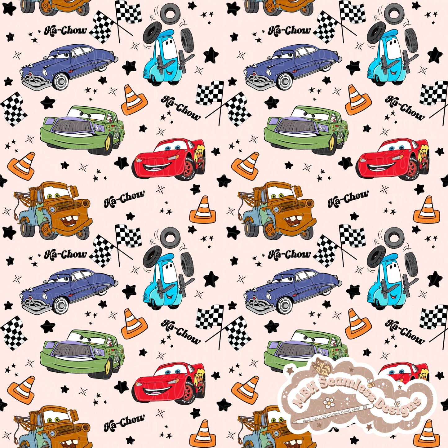 Cars Seamless Pattern & PNG MULTIPLE COLORWAYS