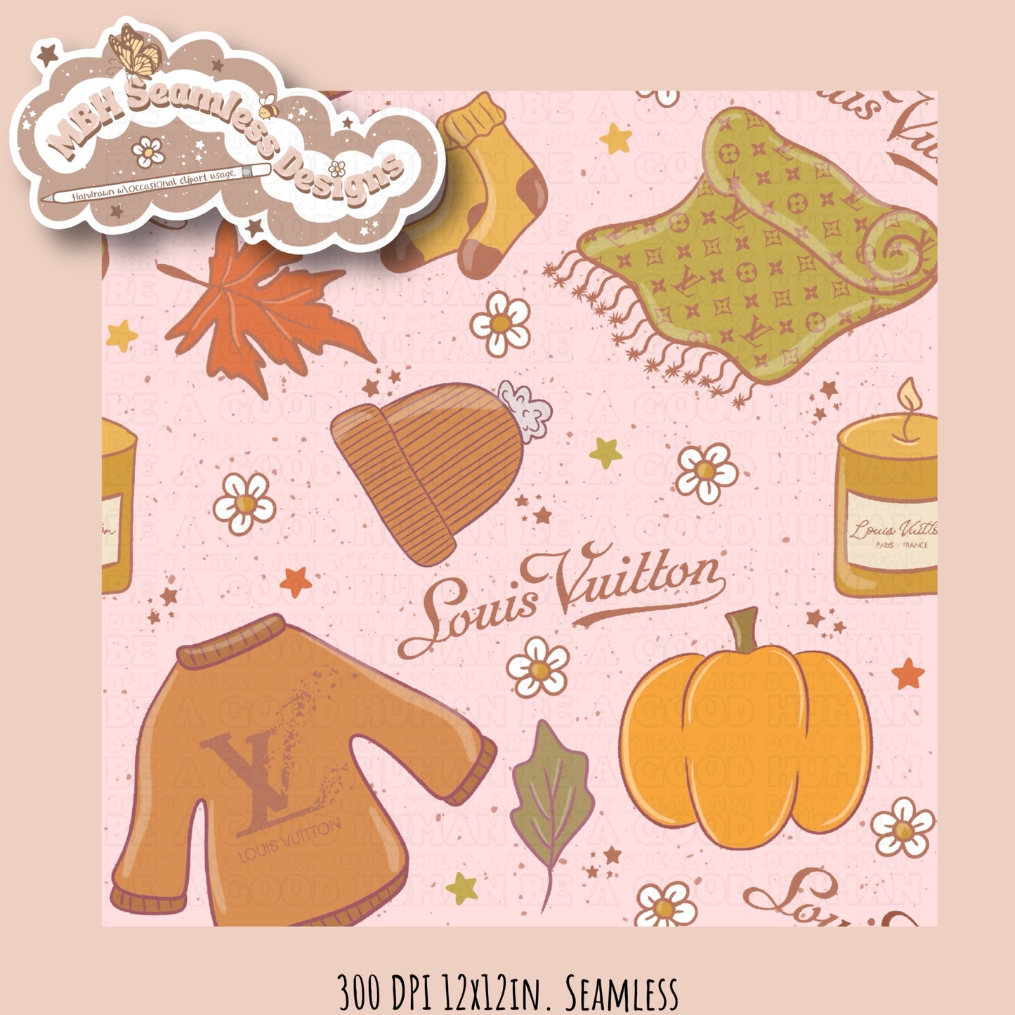 Boujee Cozy Autumn Seamless Pattern