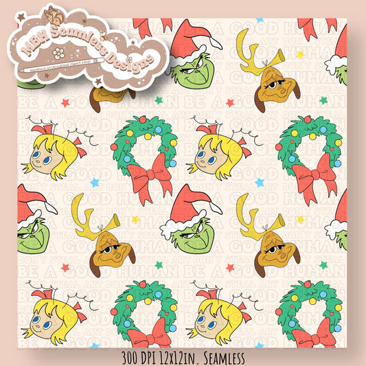 Grumpy Guy Faces Seamless Pattern