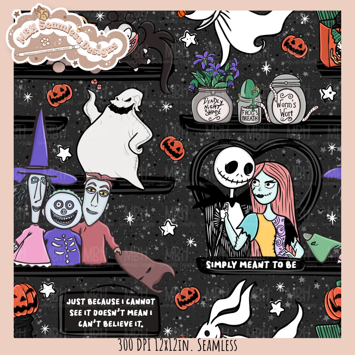 NBC Shelves Seamless Pattern // PNG // Assorted Colorway Options