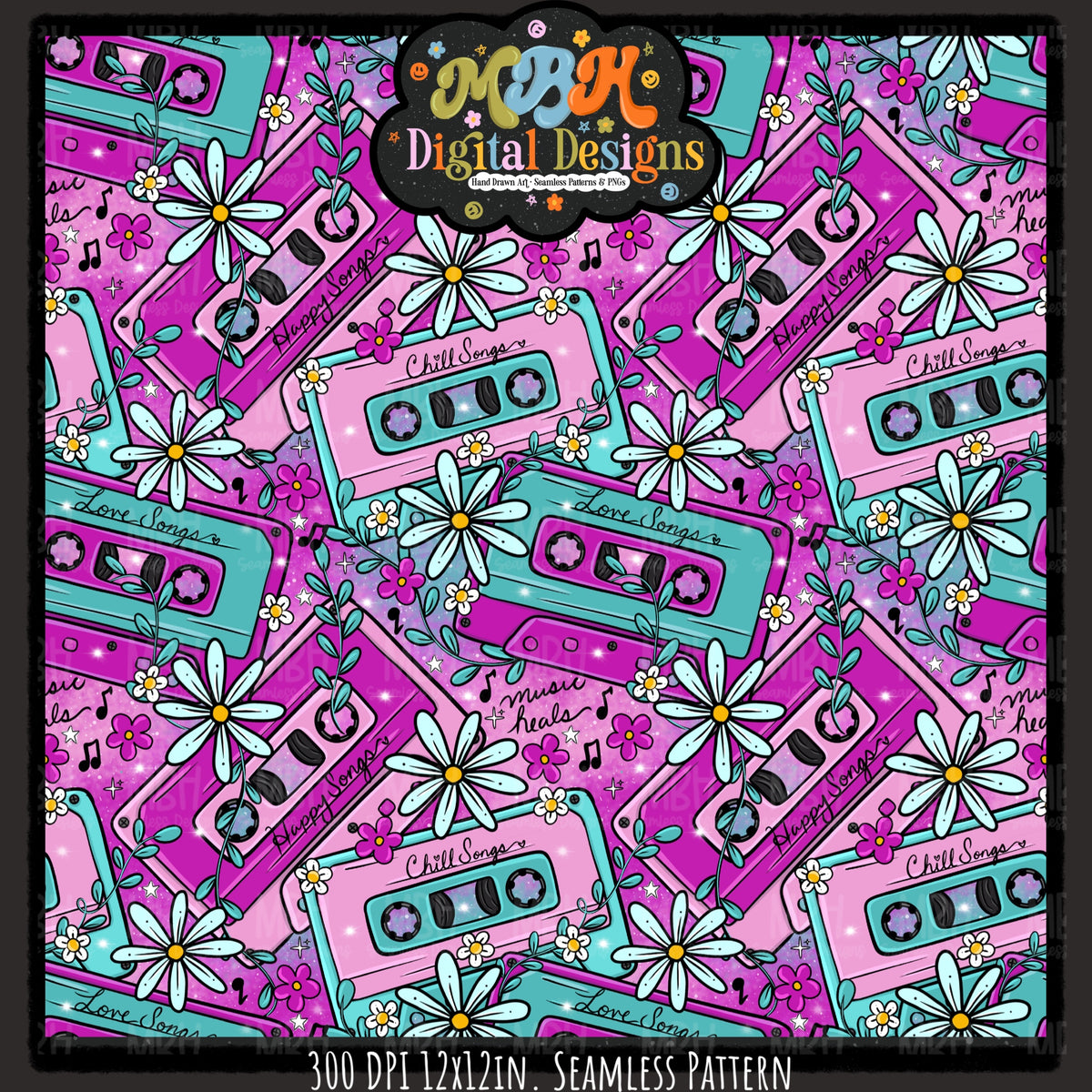 Hextober Day 1 •Music Seamless Pattern // PNG // MULTIPLE COLORWAYS (Hextober files are not available in drives.)