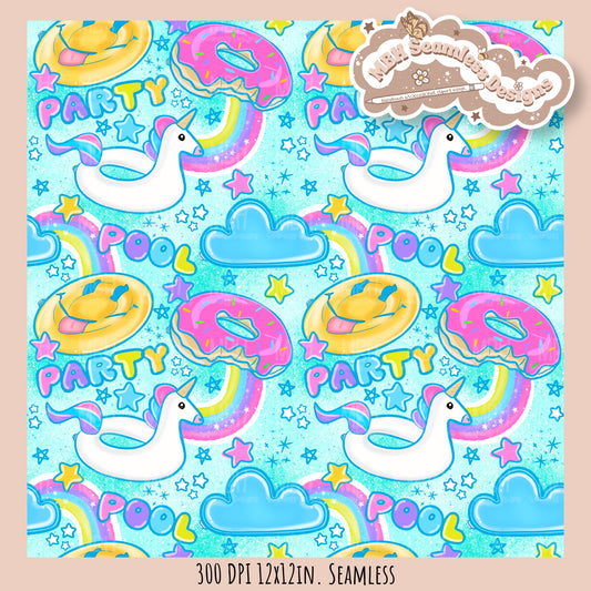 Pool Party Seamless Pattern • Multiple Colorways • PNG