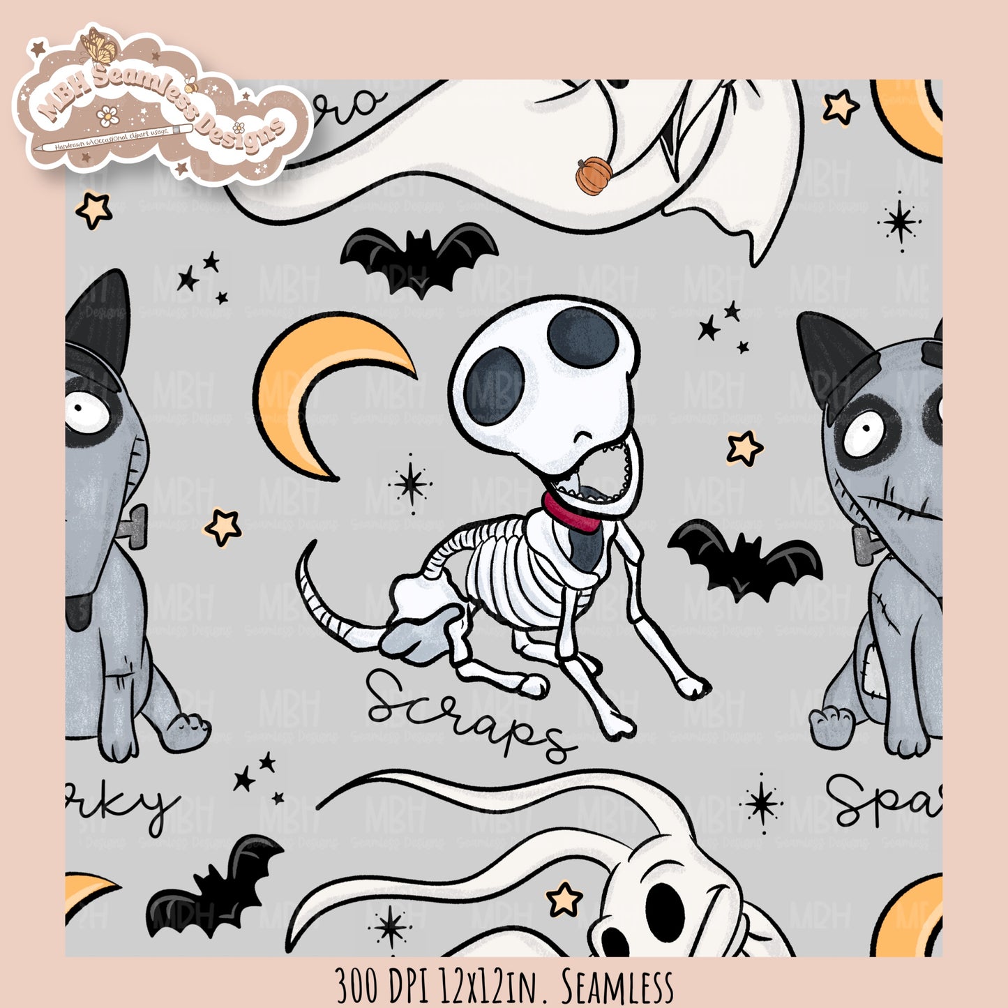 Burton Dogs Seamless Pattern // Multiple Colorway Options