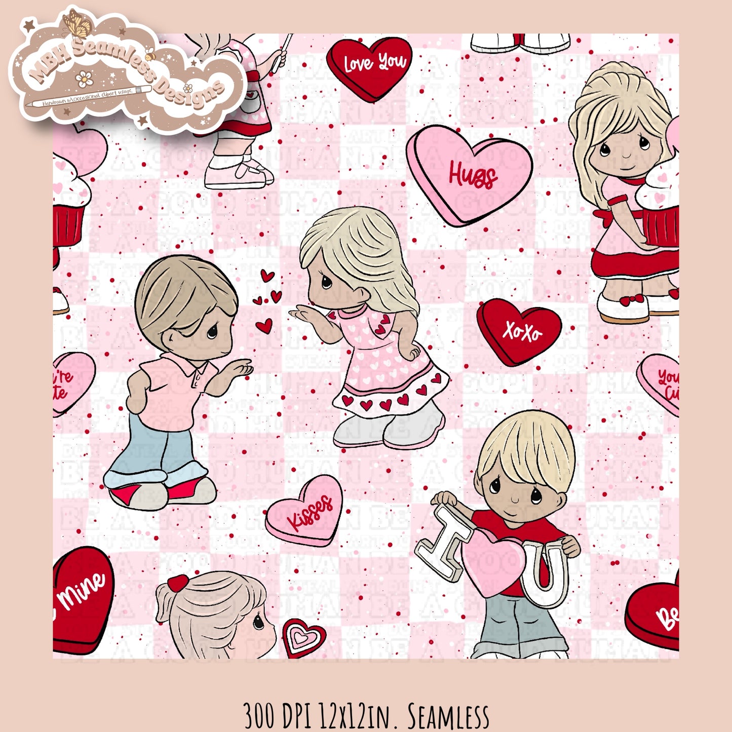 Precious Moments x Valentine’s Day Seamless Pattern Multiple Colorways