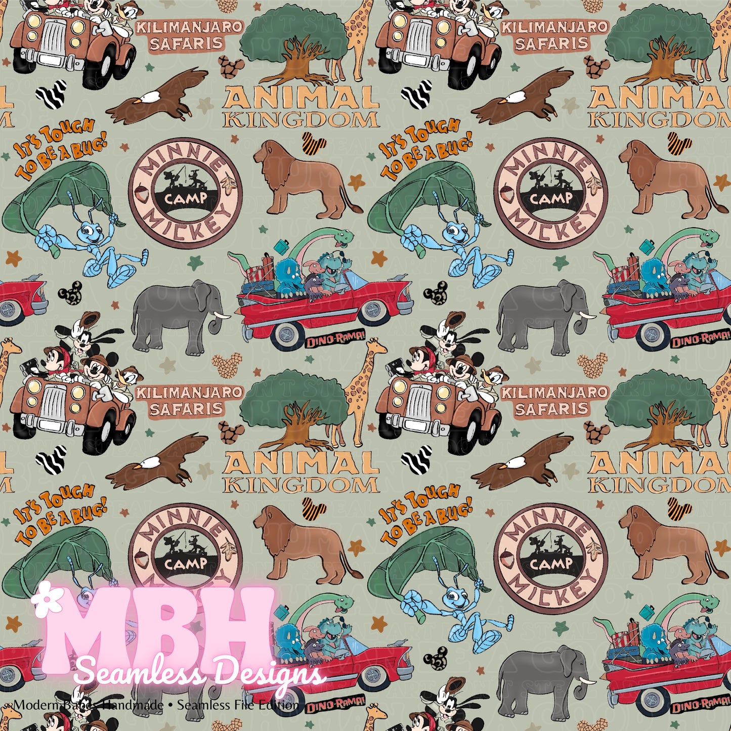 Animal Kingdom Seamless Pattern MULTIPLE COLORWAYS