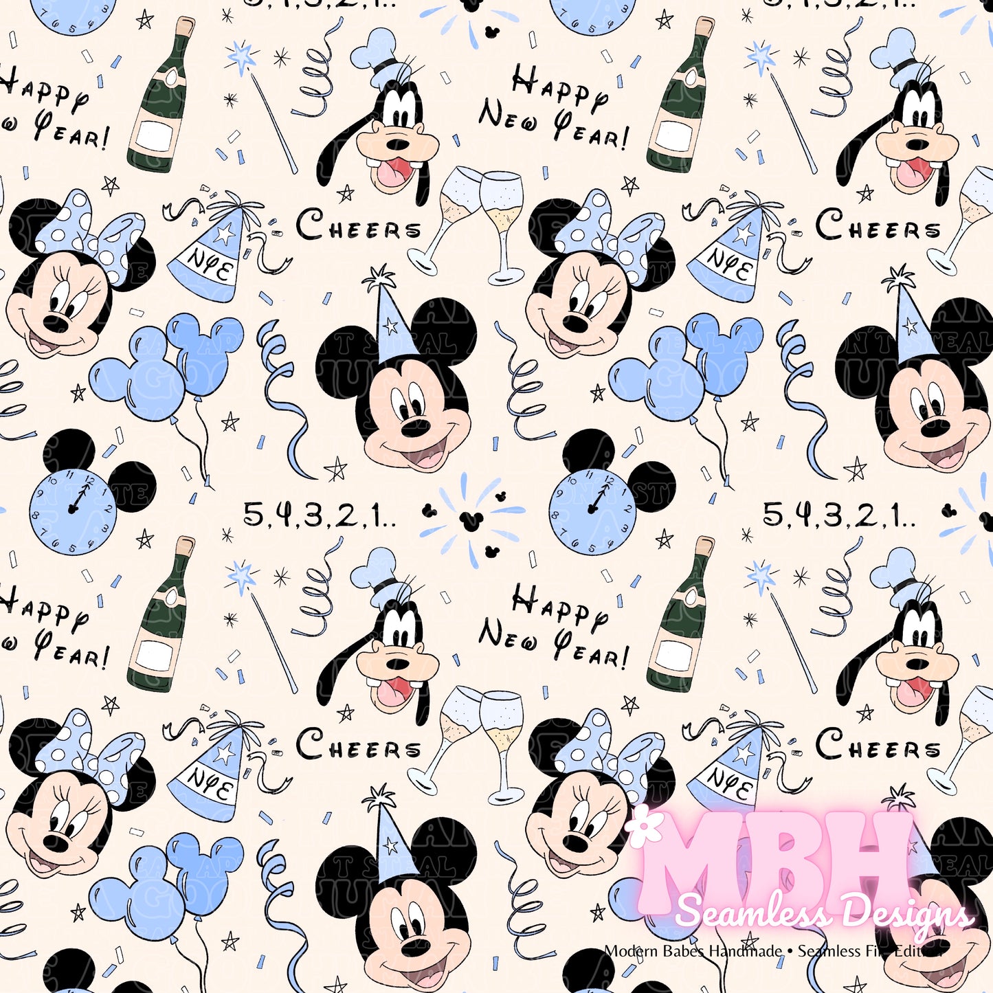 Magical New Year Seamless Pattern