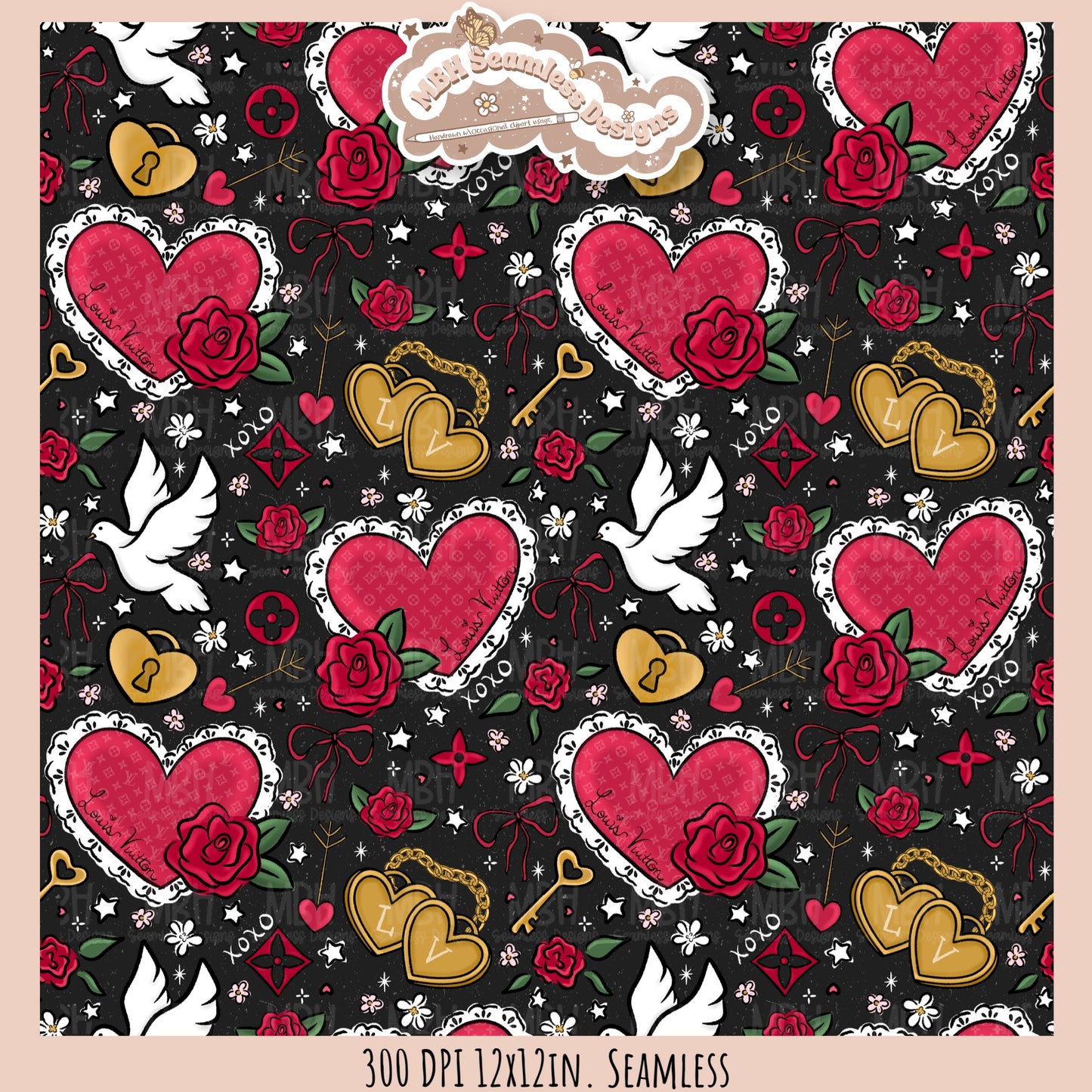 Boujee Romance Seamless Pattern //MULTIPLE COLORWAY OPTIONS